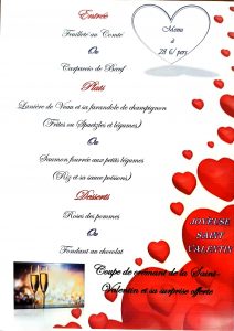 menu Saint Valentin