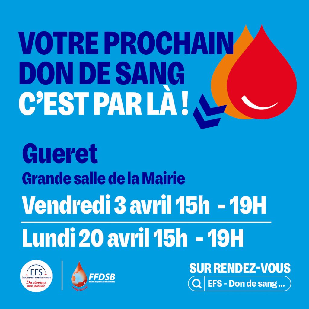 Don du sang Guéret avril 2026